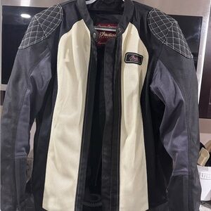 Mesh Black and Cream Women’s Plus size Indian Motorcycle Jacket Size 2X